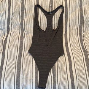 Deep cut v bodysuit